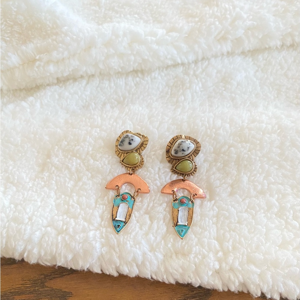 Multi shaped geometric statement earrings